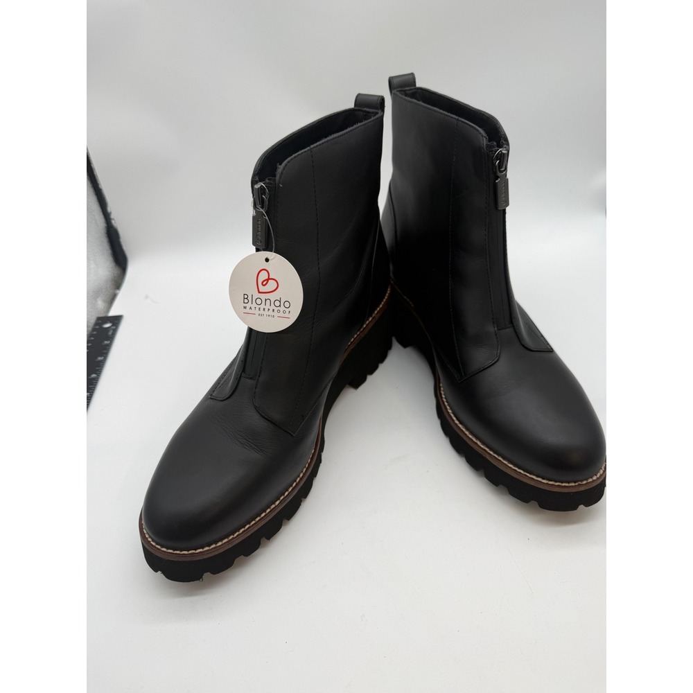 Blondo 13 Boot Waterproof Leather chunky Black Lug Sole Platform street utility